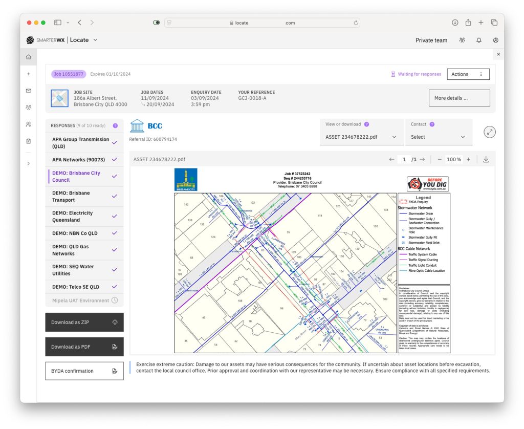 Screenshot of the New SmarterWX Locate Response Viewer Experience